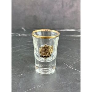VTG Roma Rome Italy‎ Shot Glass Gold Rimmed Souvenir 2.5in
